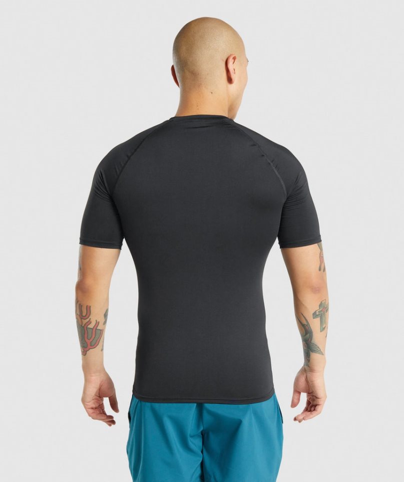 Men's Gymshark Element Baselayer T-Shirts Black | CA 3N0157